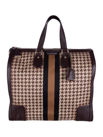 Gucci Houndstooth Seventies Web Tote