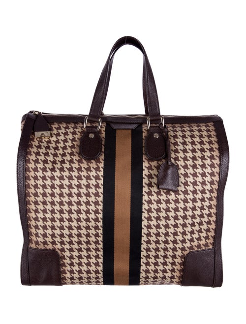 Gucci Houndstooth Seventies Web Tote
