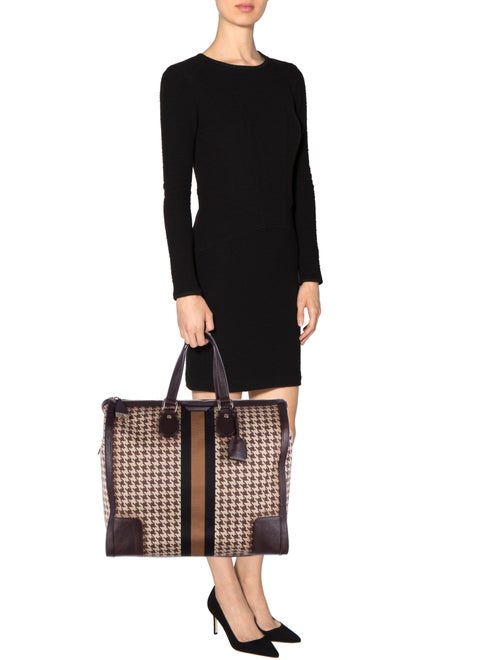 Gucci Houndstooth Seventies Web Tote