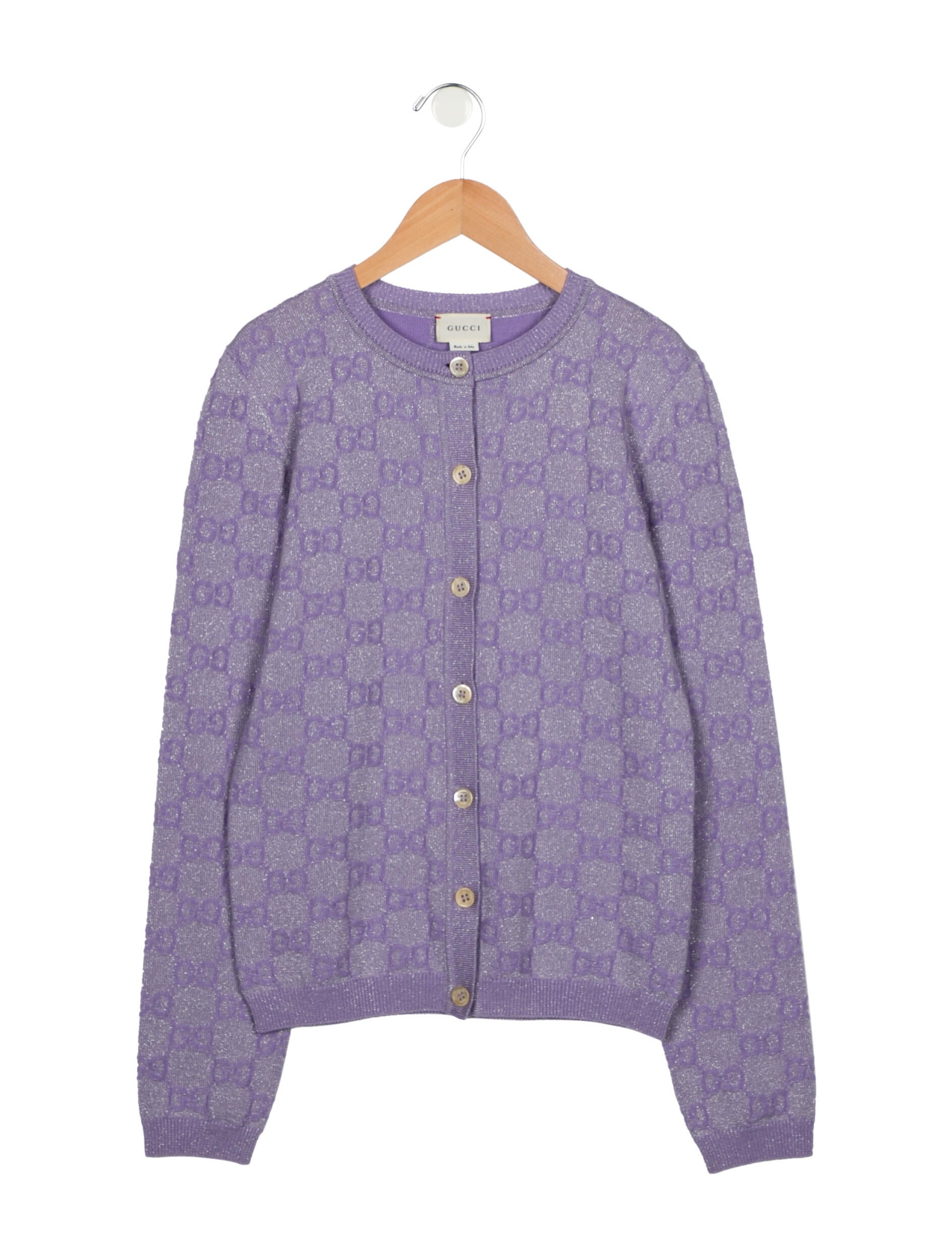 Gucci Girls' 2020 Metallic GG Cardigan