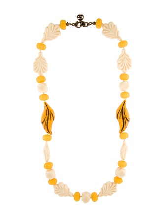 Gucci Resin Leaf Bead Necklace