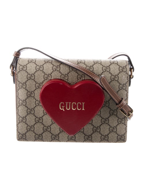 Gucci GG Supreme Script Logo Heart Crossbody