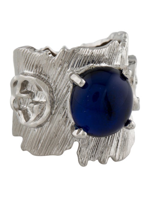 Gucci Crystal GG Textured Cocktail Ring