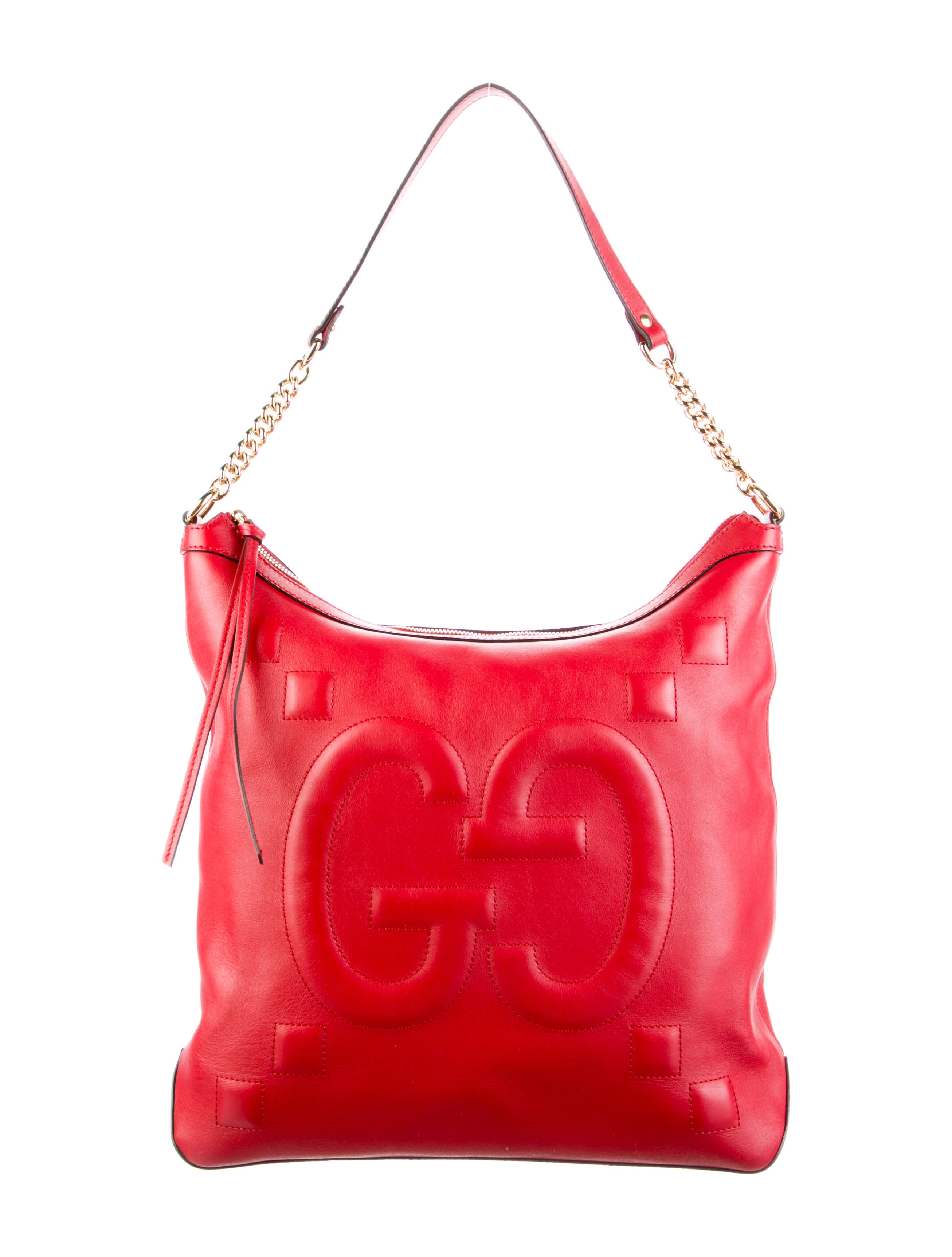 gucci embossed leather hobo