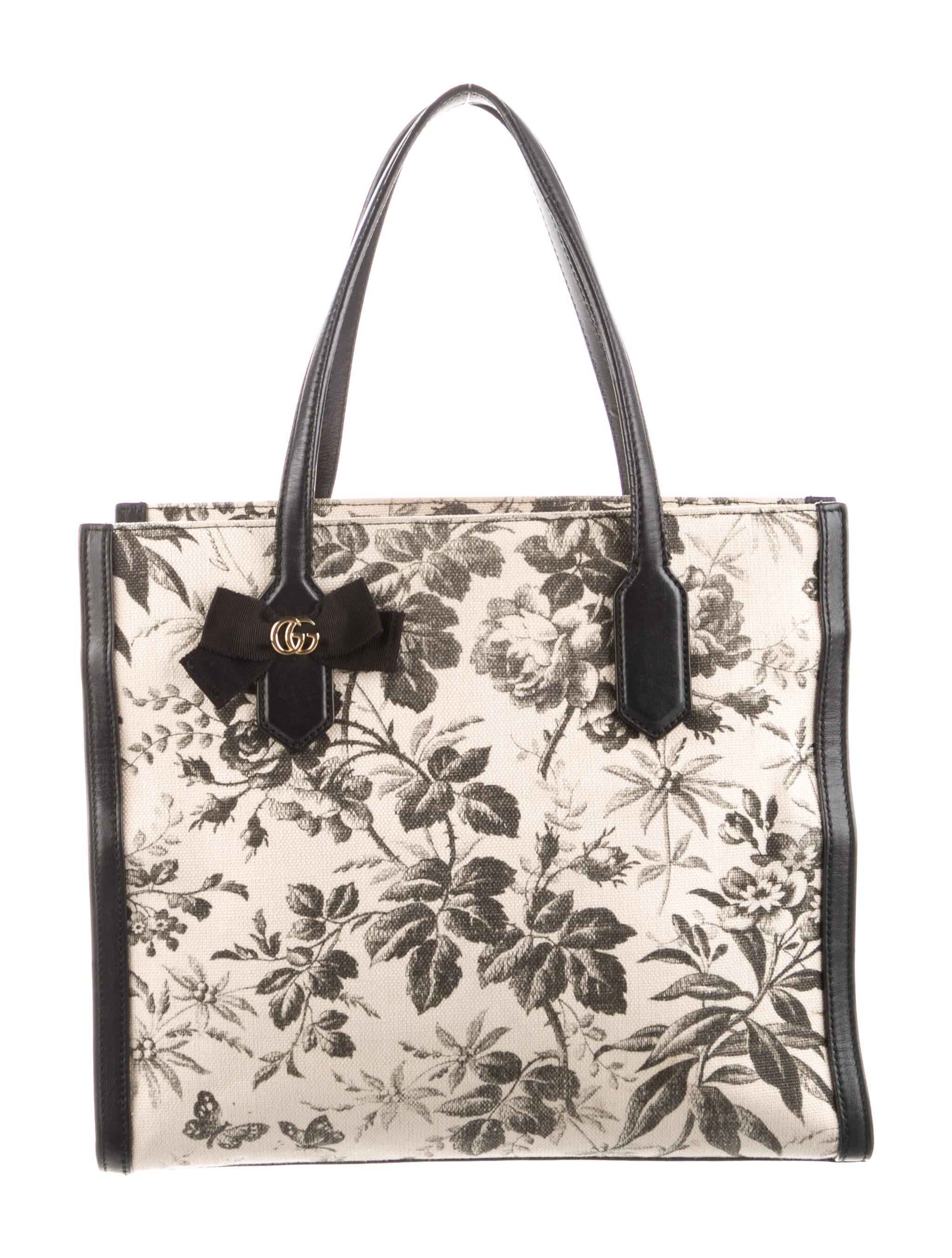 GUCCI★素敵！Black & Ivory Herbarium FLORAL Pencil CASE NEW $410 GUCCI Black & Ivory Herbarium FLORA FLORAL Pencil