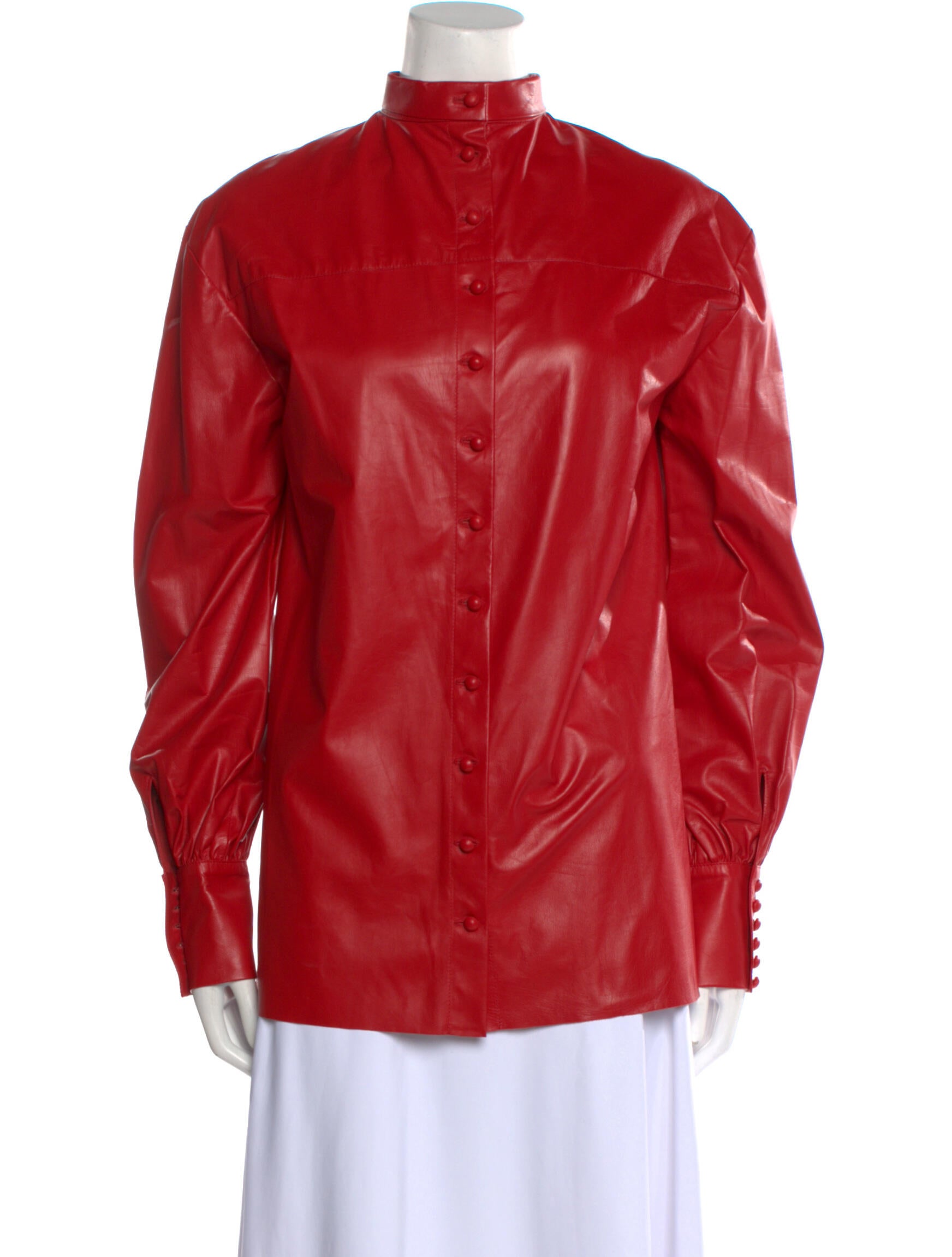 Gucci 2018 Calf Leather Button-Up Top w/ Tags