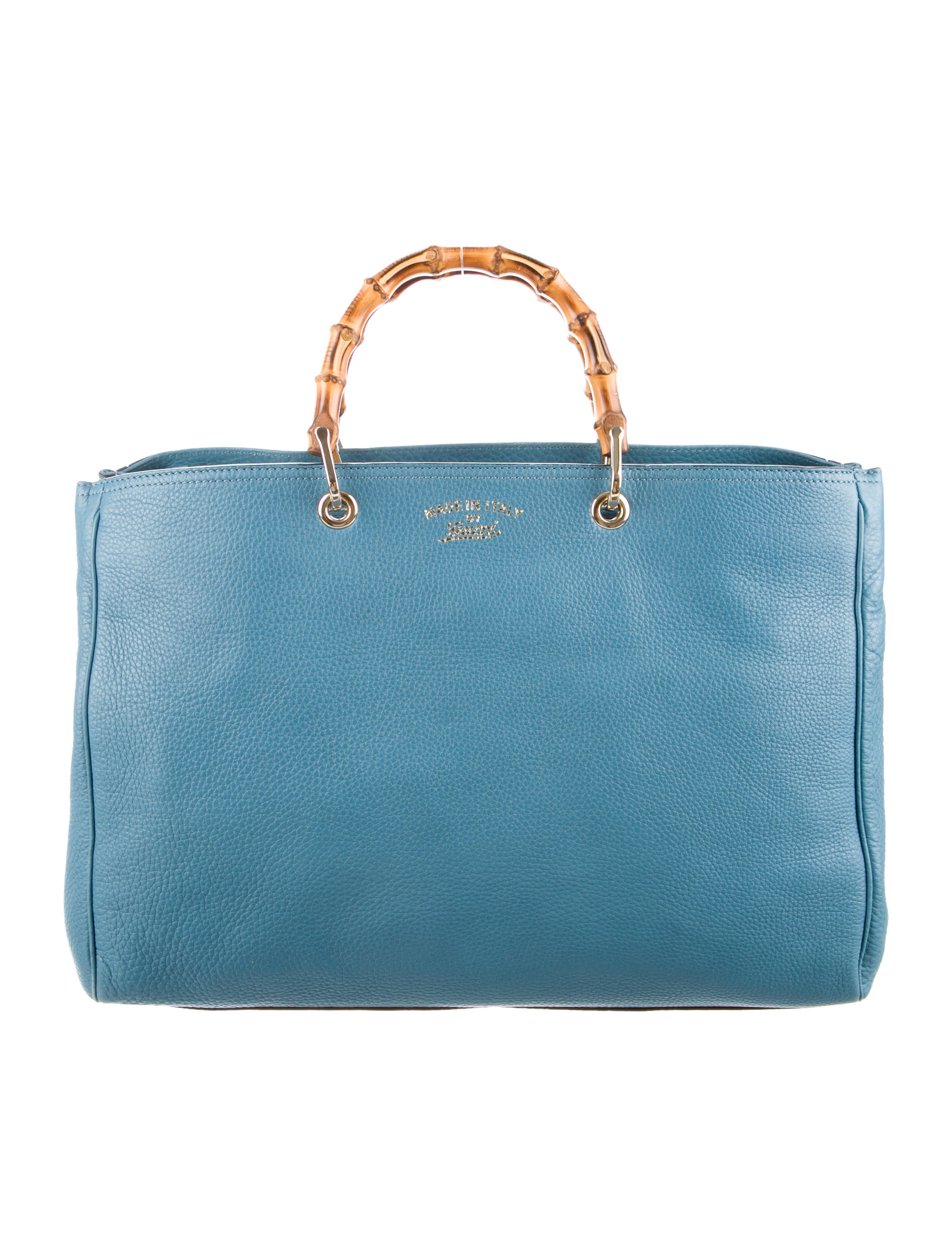 Gucci Large Bamboo Shopper Tote Blue Satchels, Handbags GUC90458