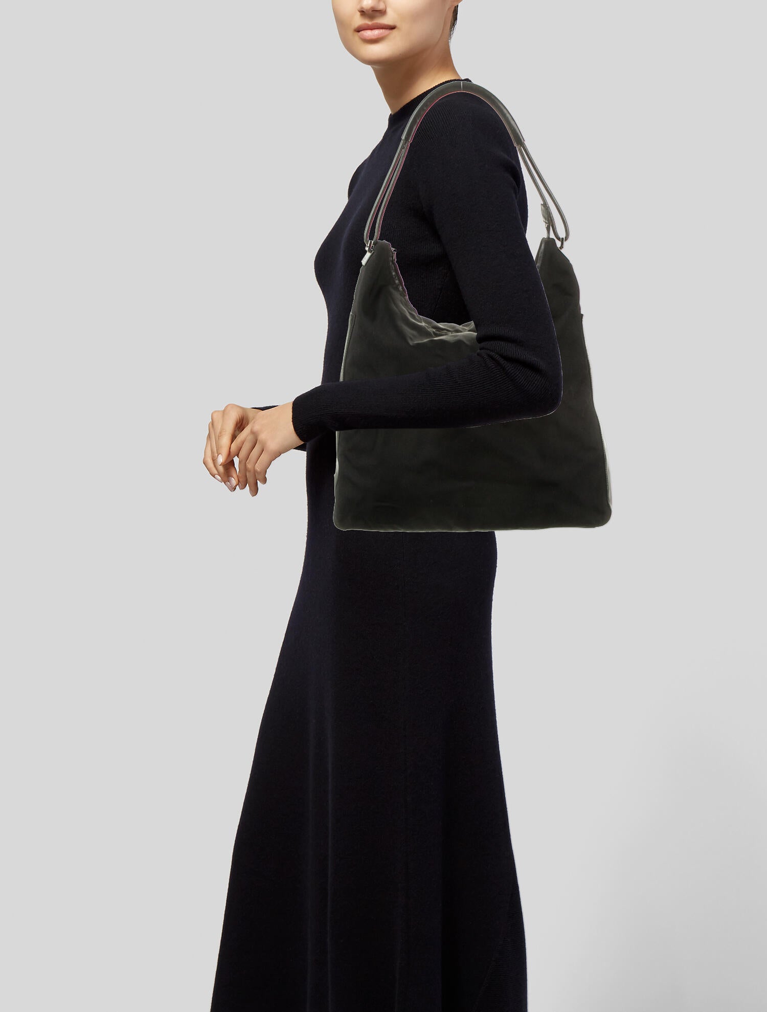 Gucci Vintage Canvas Hobo Black Shoulder Bags, Handbags GUC916420