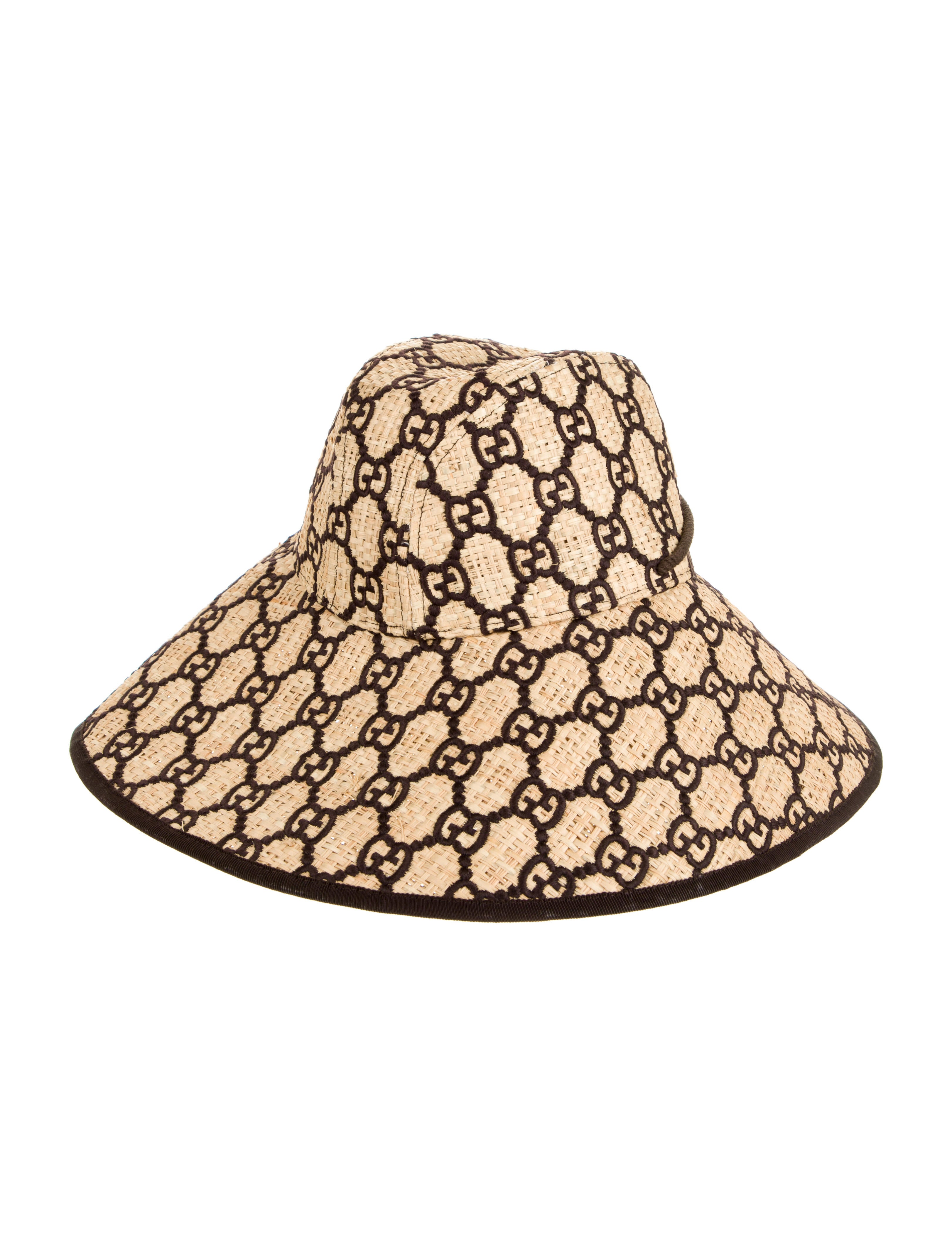 Gucci GG Wide Brim Raffia Hat - Neutrals Hats, Accessories