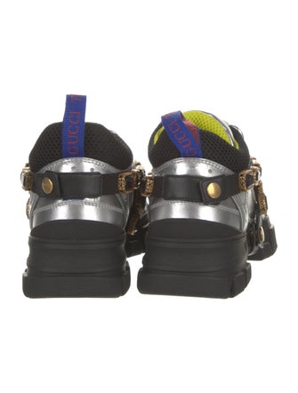 Gucci Leather Crystal Embellishments Chunky Sneakers
