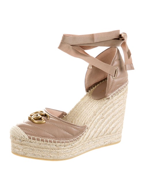 Gucci Double G Logo Leather Espadrilles