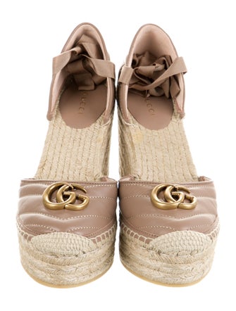 Gucci Double G Logo Leather Espadrilles