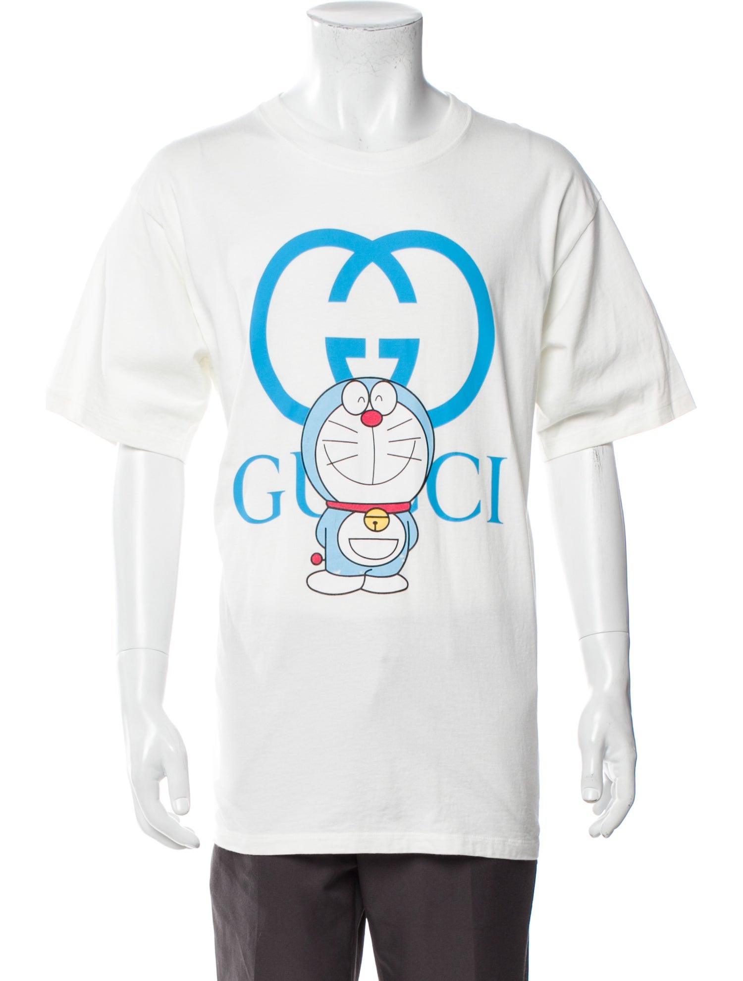 Gucci x Doraemon Interlocking G Logo Crew Neck T-Shirt