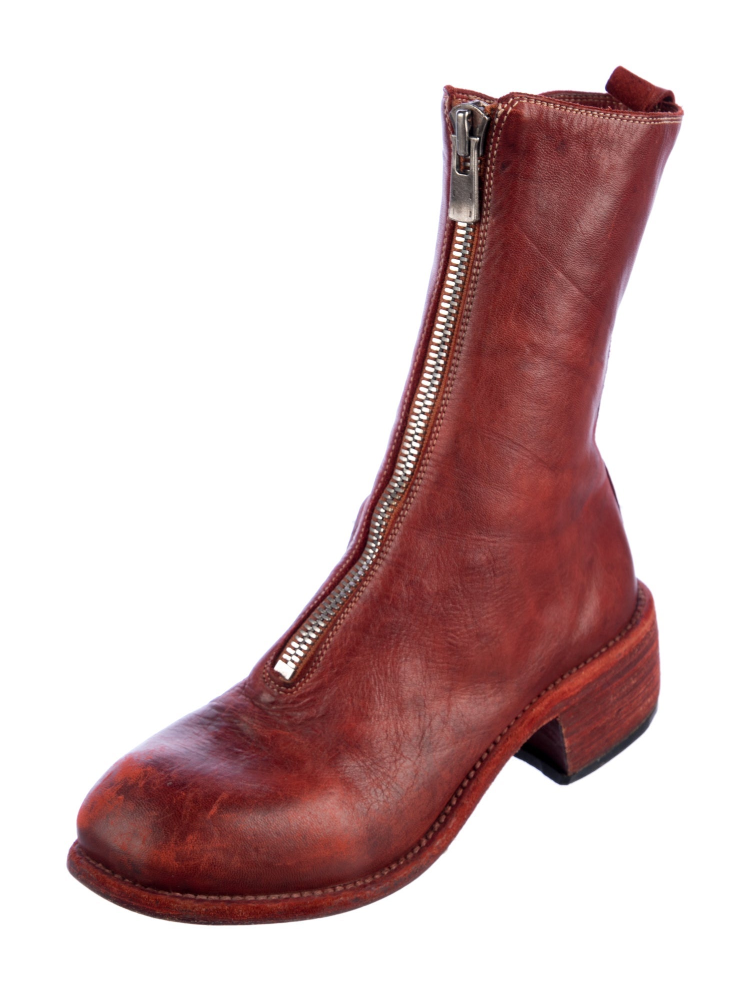 Guidi PL2 Leather Combat Boots - Red Boots, Shoes - GUI21656 | The 