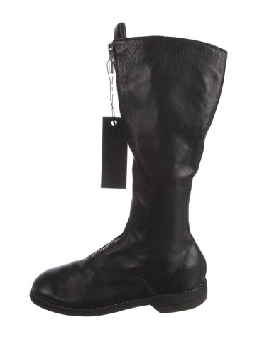Pre-owned Guidi 410 Leather Lace-up Boots In Black