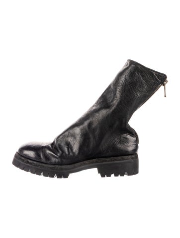 Pre-owned Guidi 788v Leather Combat Boots In Black