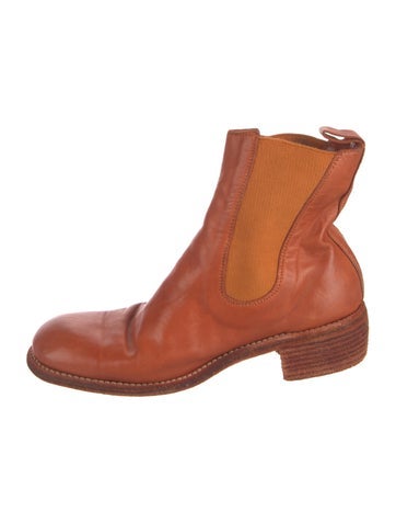 Pre-owned Guidi Leather Chelsea Boots In Orange