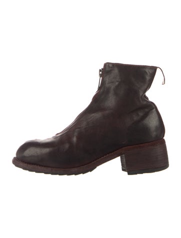 Pre-owned Guidi Pl1 Leather Boots In Burgundy