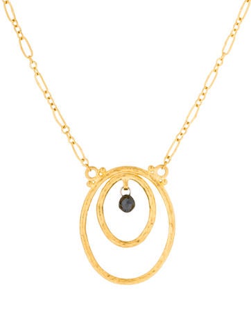Gurhan Glow Double Oval Black Diamond  Pendant Necklace