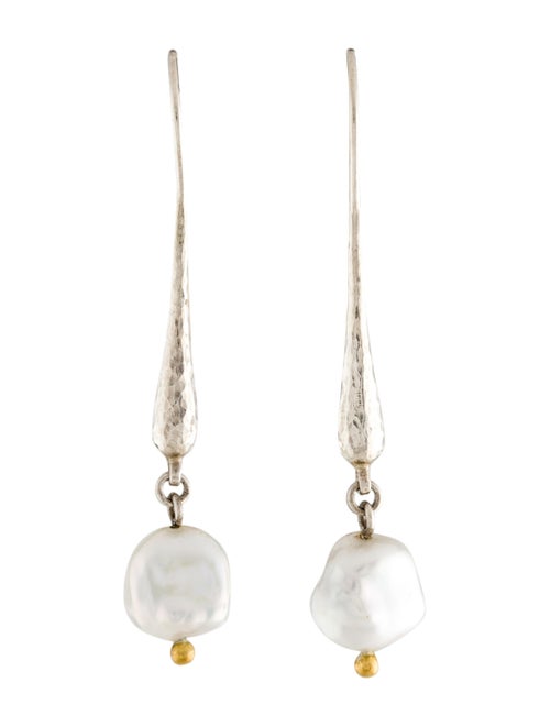 Gurhan Pearl Drop Earrings silver
