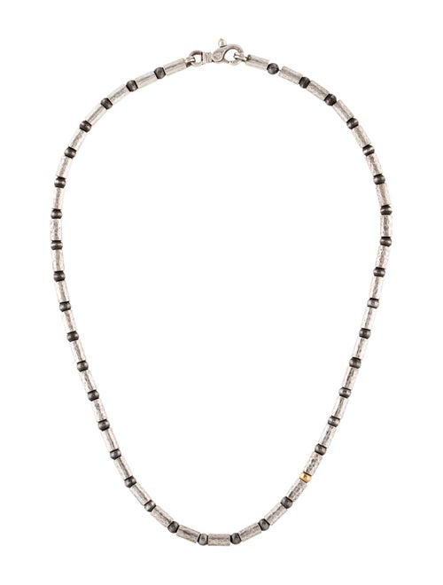 Gurhan Hammered Bead Collar Necklace Silver