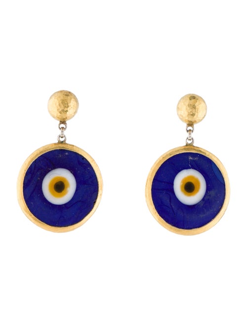 Gurhan Evil Eye Drop Earrings yellow