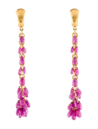 Gurhan 24K Ruby Tassel Drop Earrings