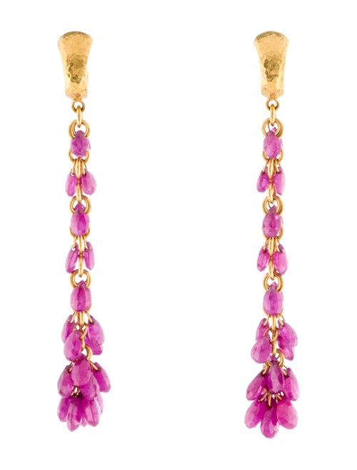 Gurhan 24K Ruby Tassel Drop Earrings