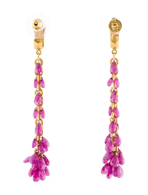 Gurhan 24K Ruby Tassel Drop Earrings