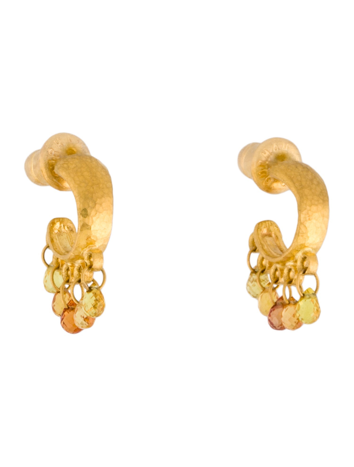 Gurhan 24K Sapphire Tassel Huggie Earrings