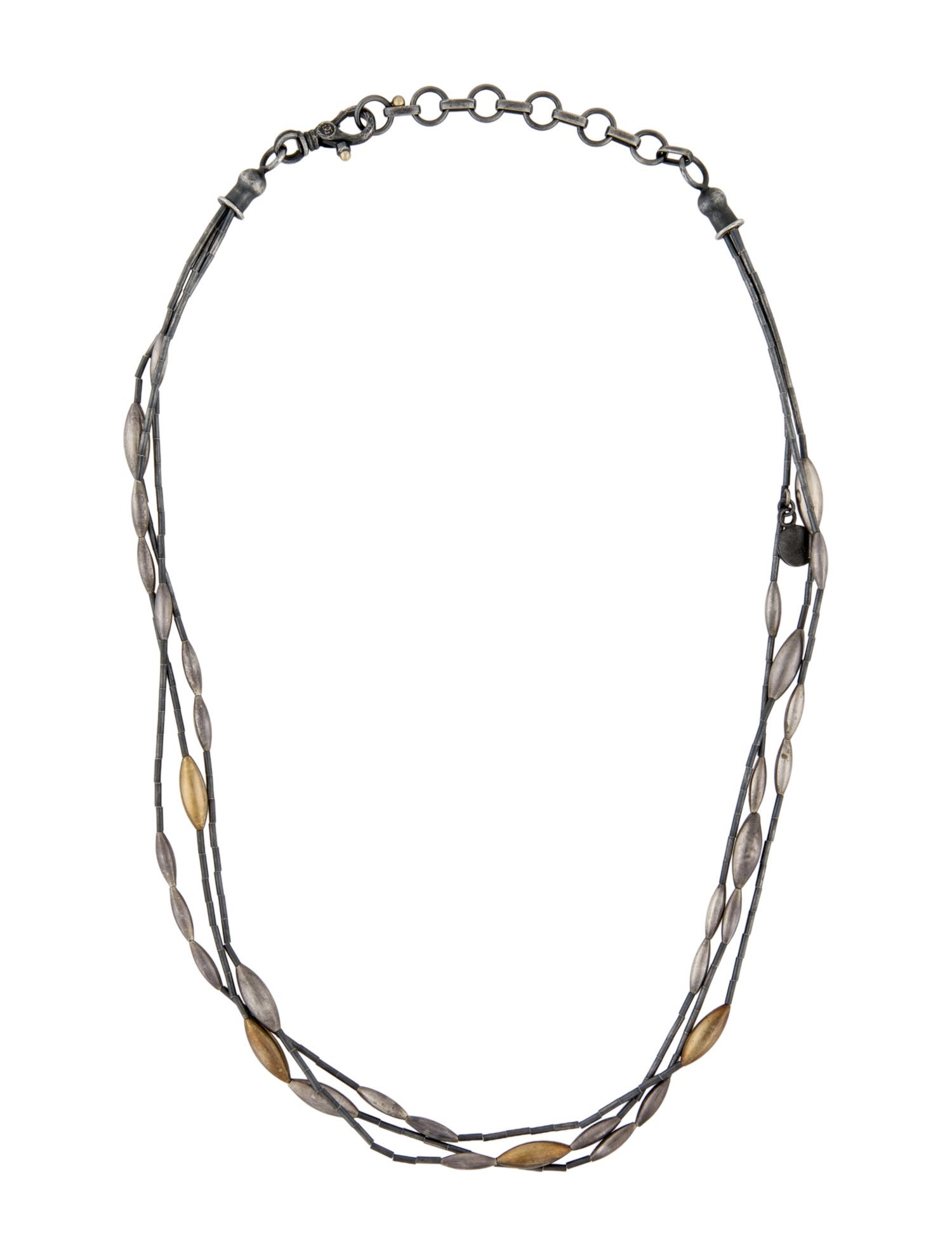 Gurhan Triple Row Wheat Station Necklace
