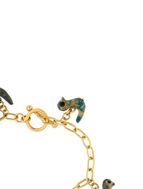 Gurhan 22K Carved Stone Bird Charm Bracelet