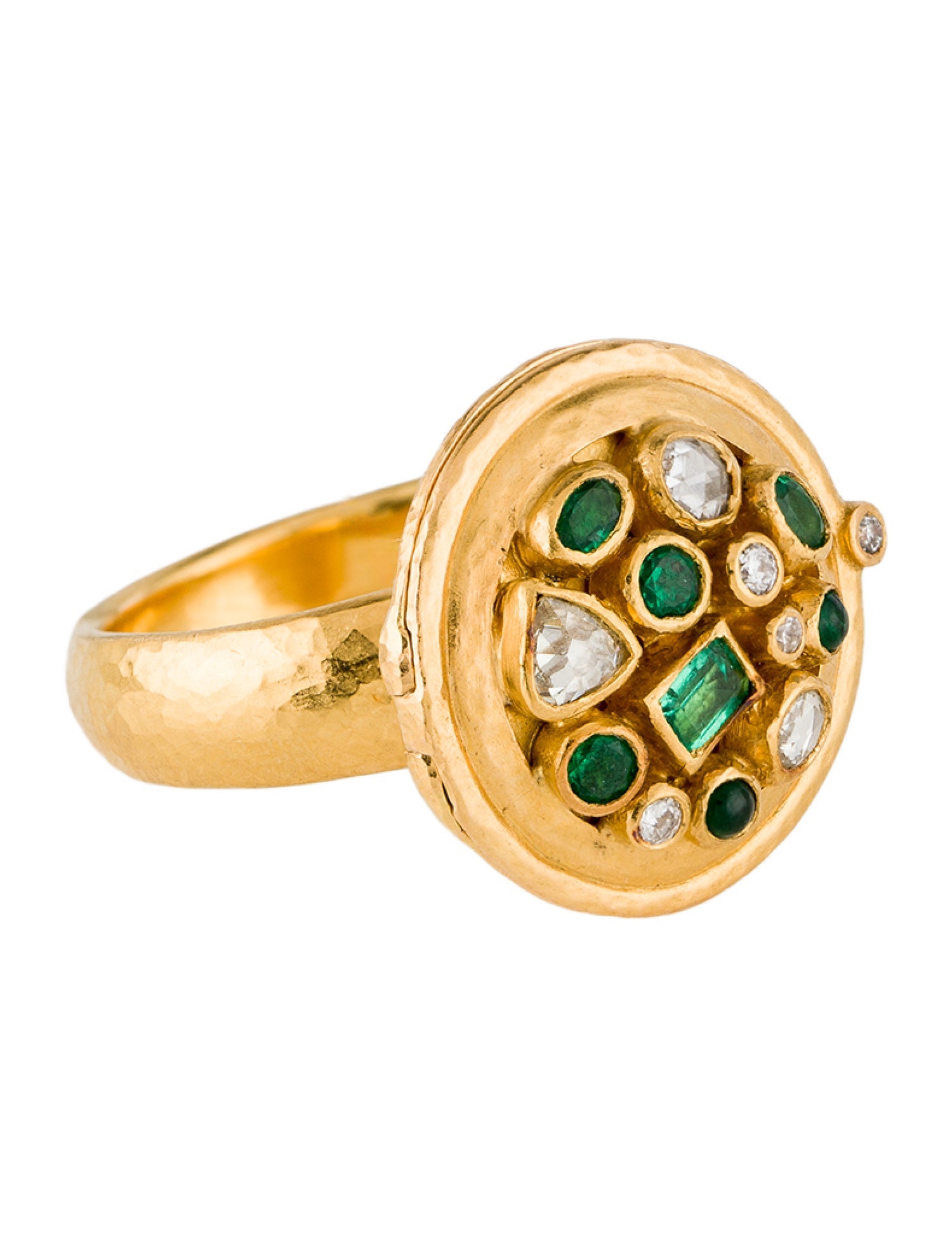 Gurhan Emerald & Diamond Locket Cocktail Ring