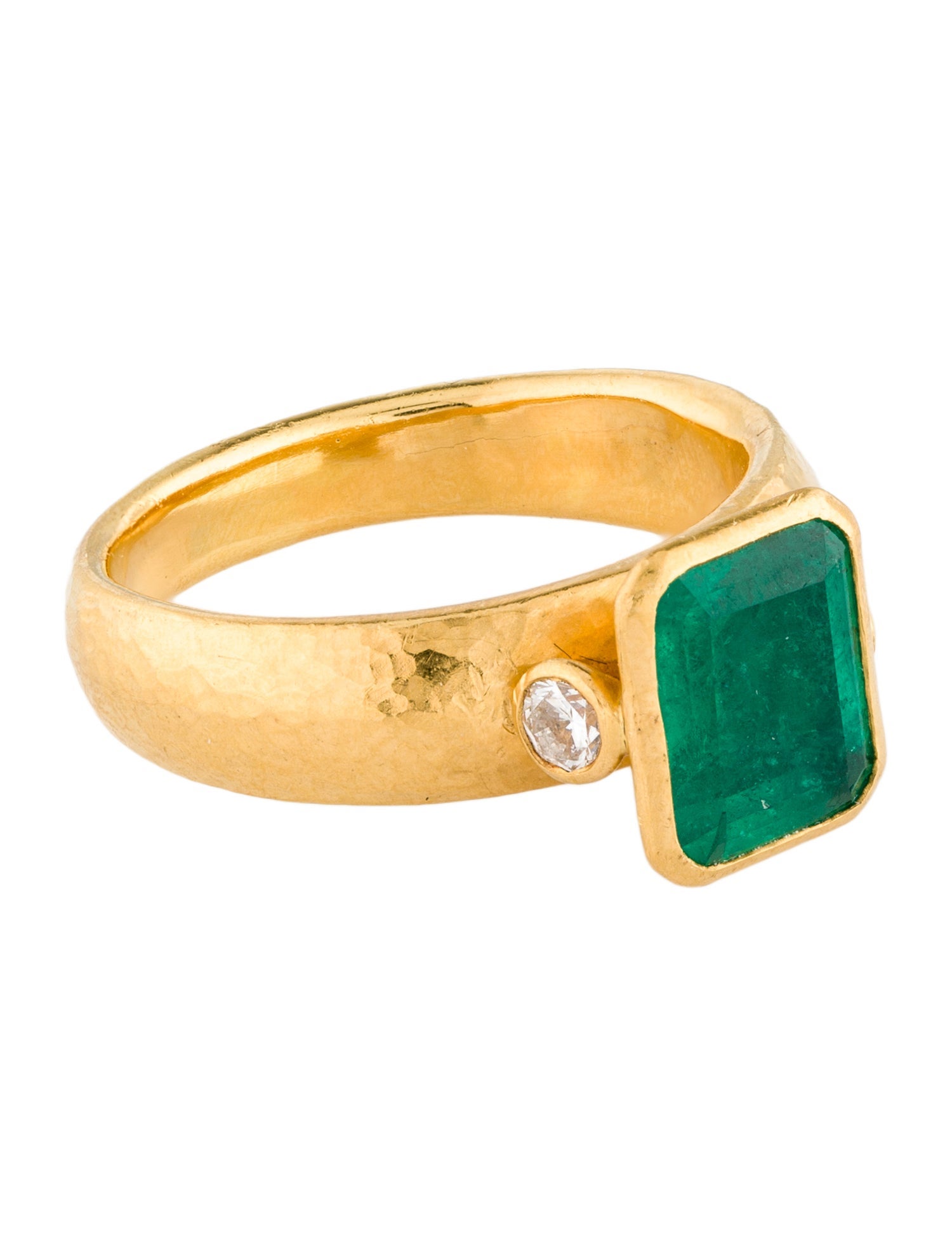 Gurhan 24K Emerald & Diamond Cocktail Ring