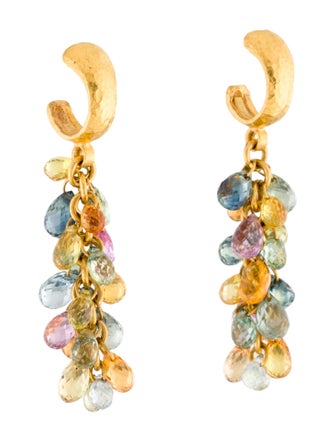 Gurhan 24K Multicolored Sapphire Drop Earrings