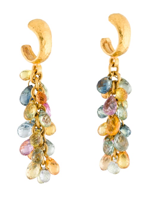 Gurhan 24K Multicolored Sapphire Drop Earrings