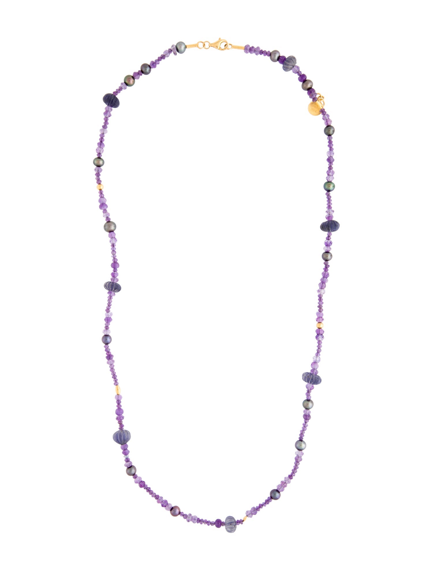 Gurhan Pearl, Iolite & Amethyst Bead Necklace