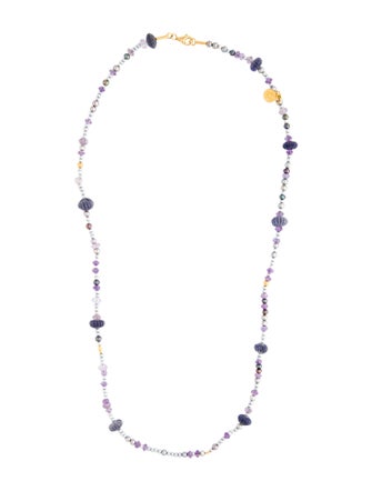 Gurhan Pearl, Iolite & Amethyst Bead Necklace