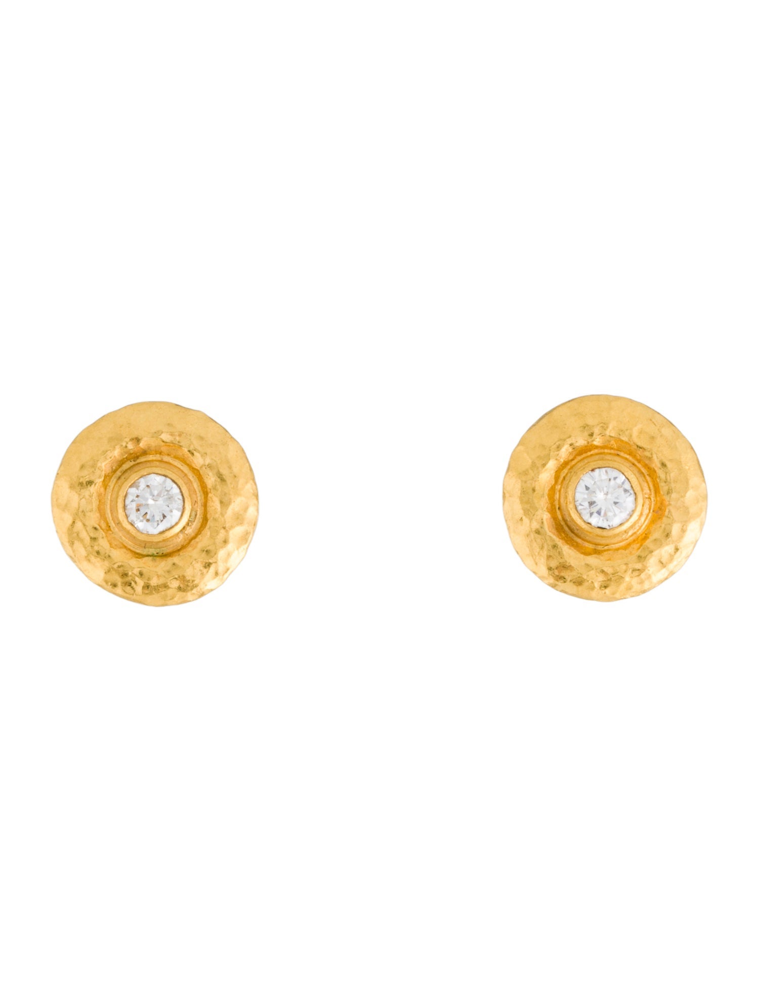 Gurhan 24K Diamond Droplet Stud Earrings