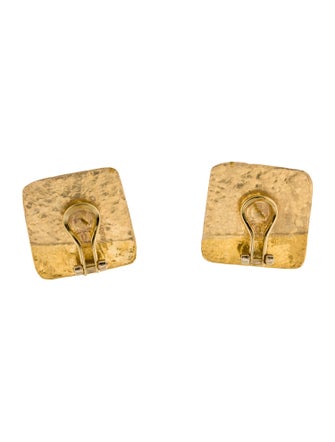 Gurhan 24K Hammered Square Earcliip Earrings