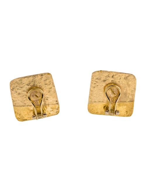 Gurhan 24K Hammered Square Earcliip Earrings