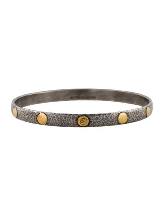 Gurhan Two-Tone Midnight Hammered Bangle Bracelet