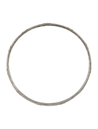 Gurhan Two-Tone Midnight Hammered Bangle Bracelet