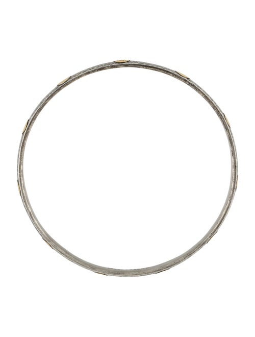 Gurhan Two-Tone Midnight Hammered Bangle Bracelet