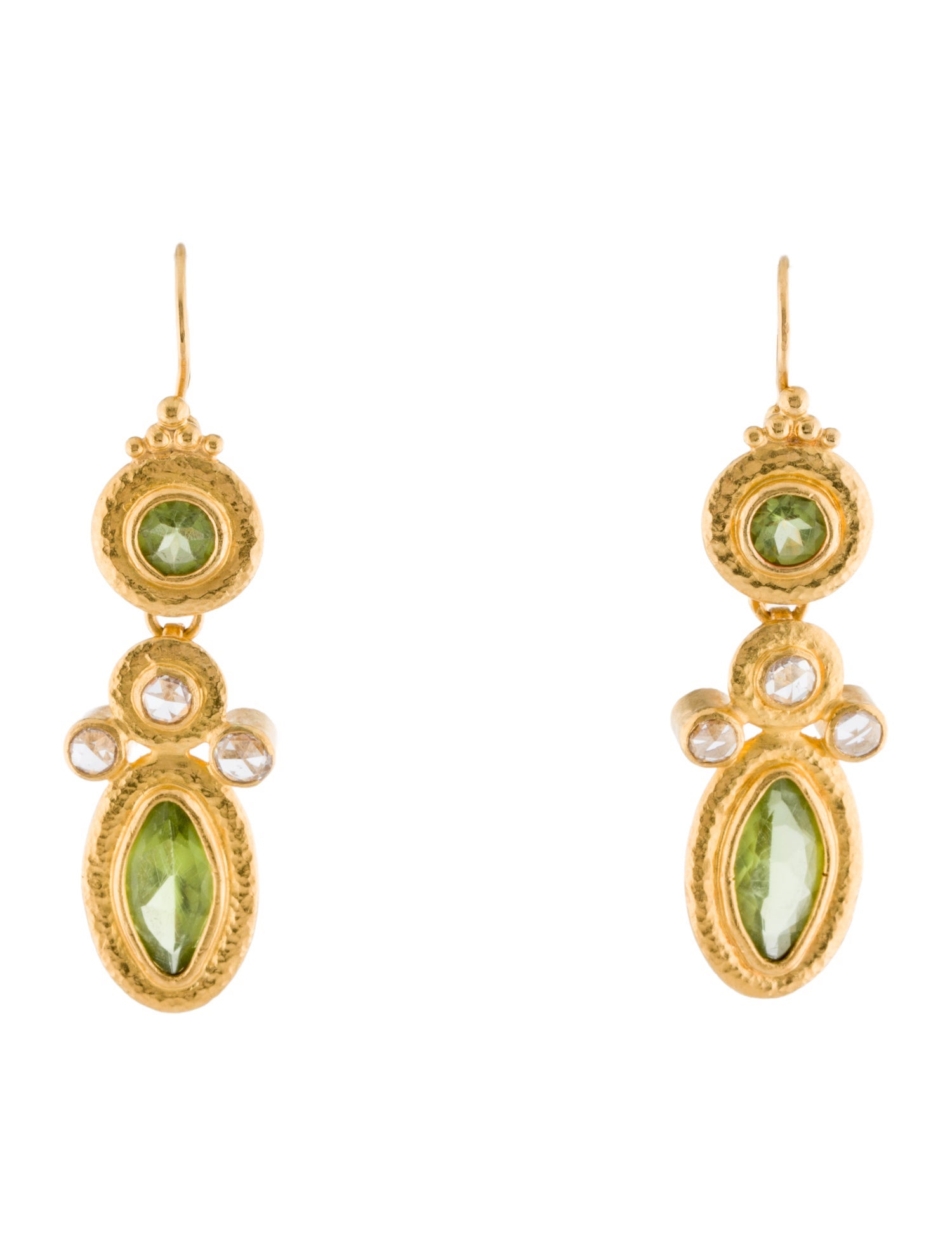 Gurhan 24K Peridot & Diamond Drop Earrings