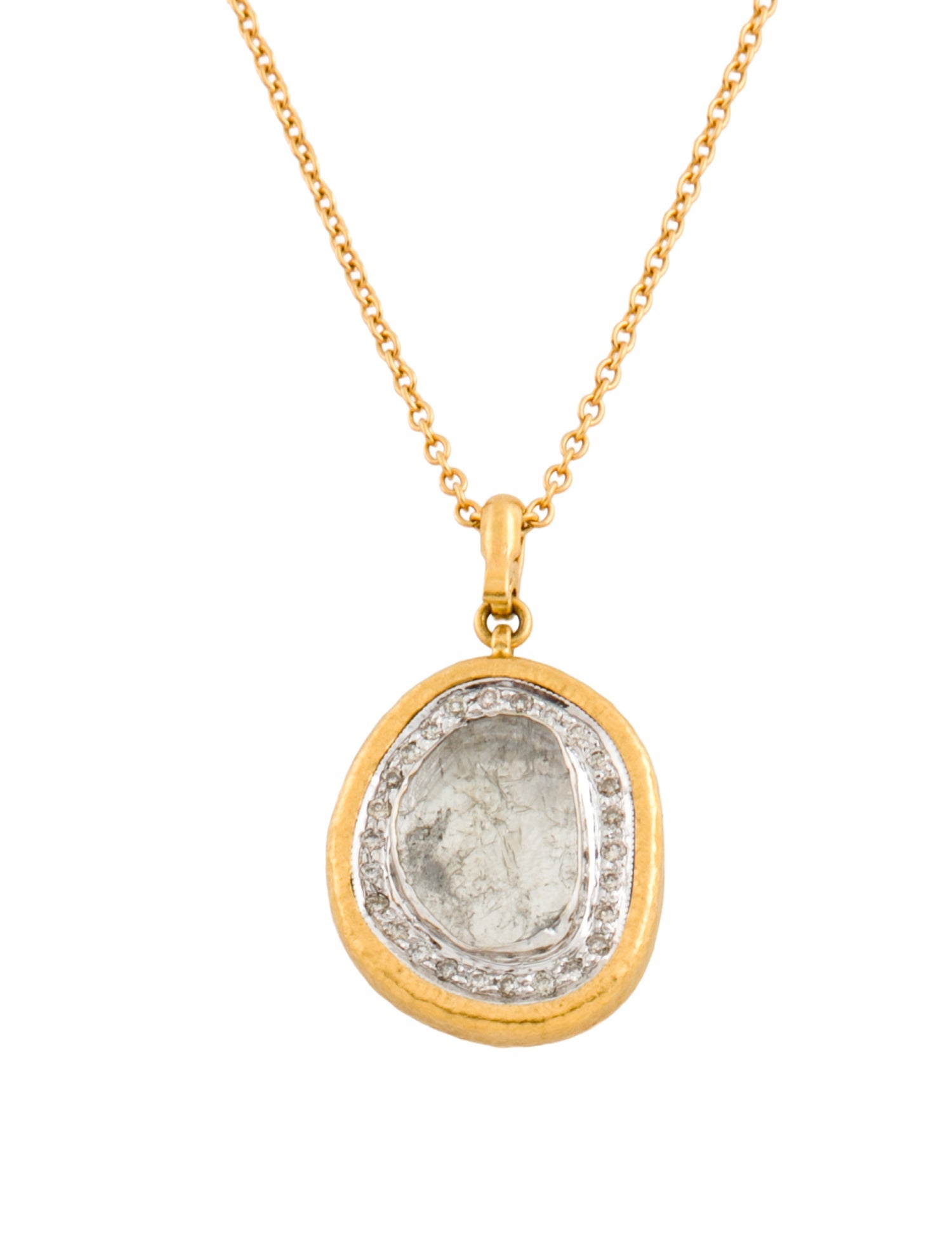 Gurhan Elements Gold Diamond Slice Pendant Necklace