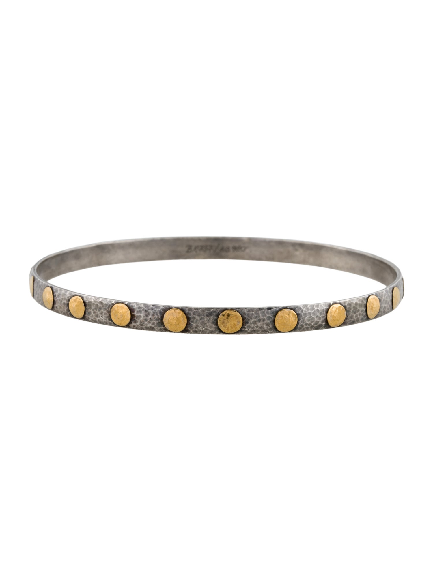 Gurhan Two-Tone Midnight Hammered Slim Bangle Bracelet