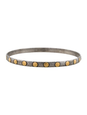 Gurhan Two-Tone Midnight Hammered Slim Bangle Bracelet