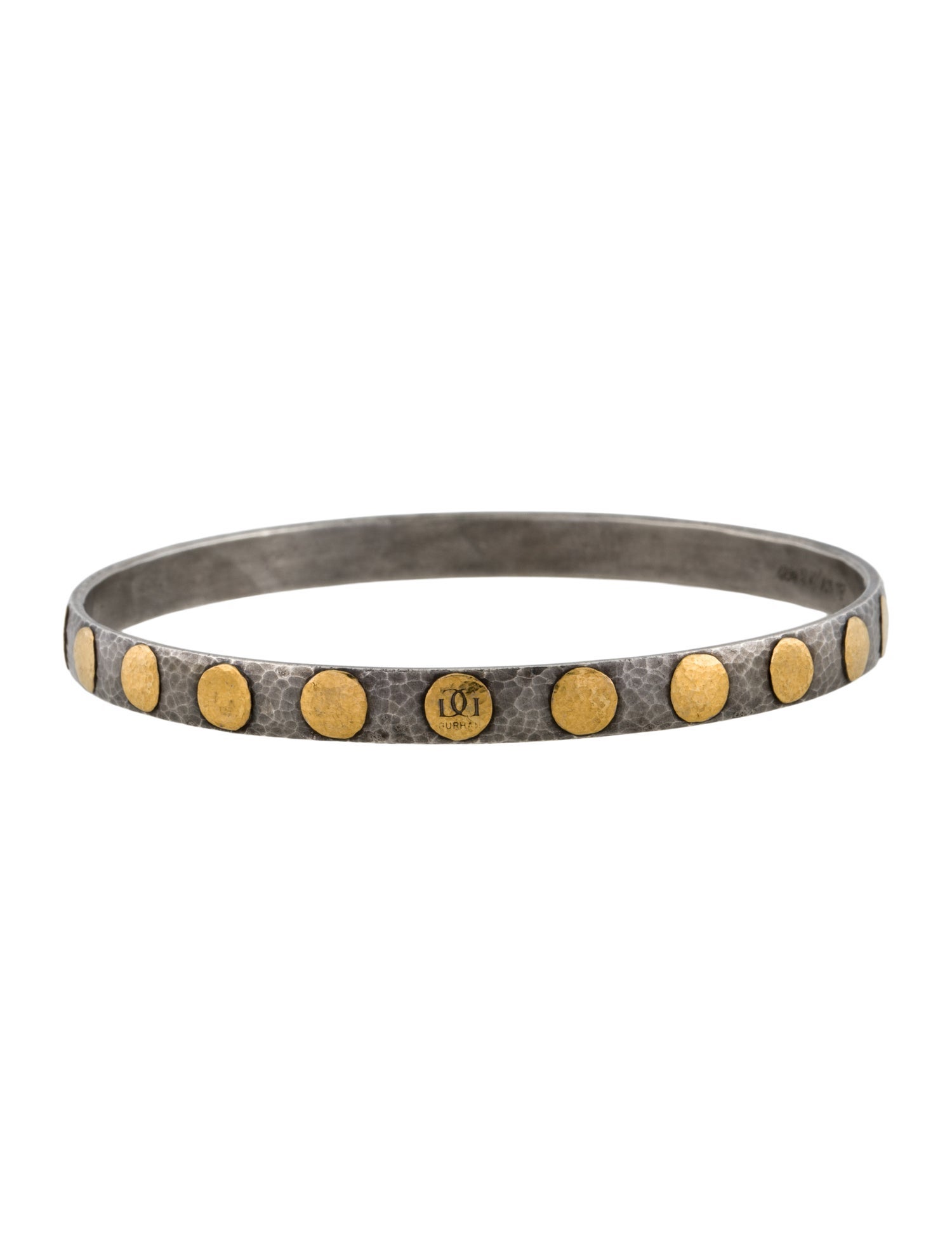Gurhan Two-Tone Midnight Hammered Bangle Bracelet