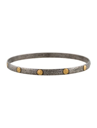 Gurhan Two-Tone Midnight Hammered Slim Bangle Bracelet